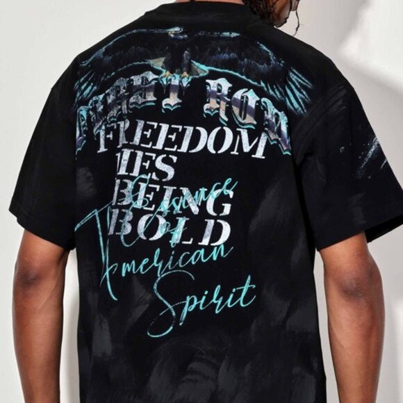 First Row Black Freedom Is Not Free Cotton T-Shirt - Picture 4 of 4